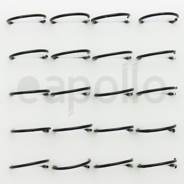 Sterling Silver Plain Black Hoop  (10 mm)