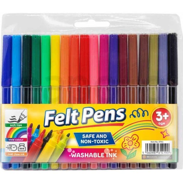 18pcs Paper Point Felt Tip Colouring Pens 