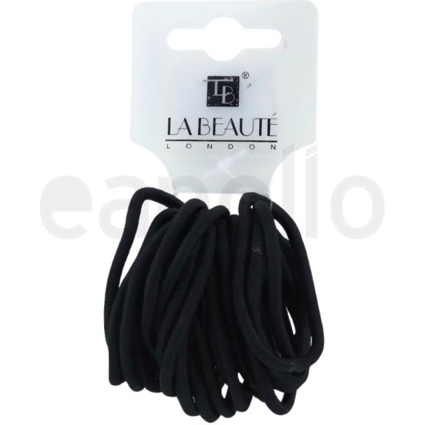 24pcs Black Snag Free Hair Elastics -  5mm x 4.5cm