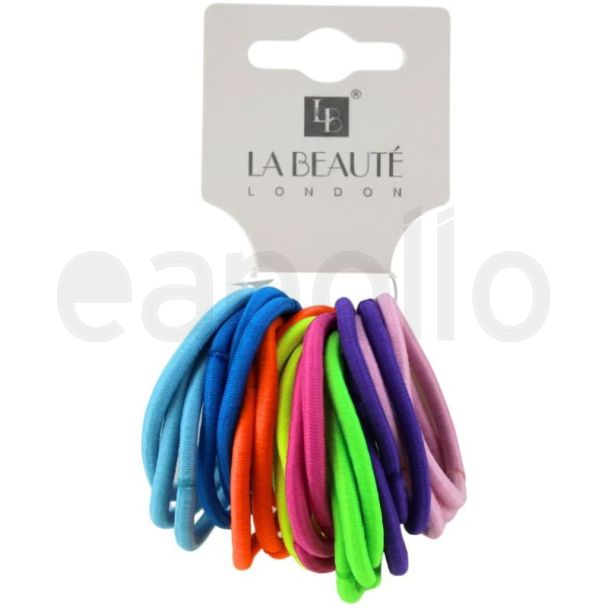 24pcs Bright Snag Free Hair Elastics Assortment -  5mm x 4.5cm