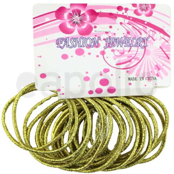 24pcs Metallic Gold Snag Free Hair Elastics - 2mm x 4cm