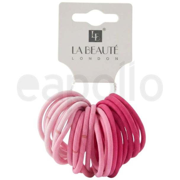 24pcs Pink Snag Free Hair Elastics - 5mm x 4.5cm