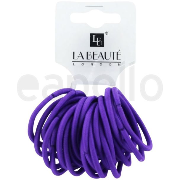 24pcs Purple Snag Free Hair Elastics -  5mm x 4.5cm