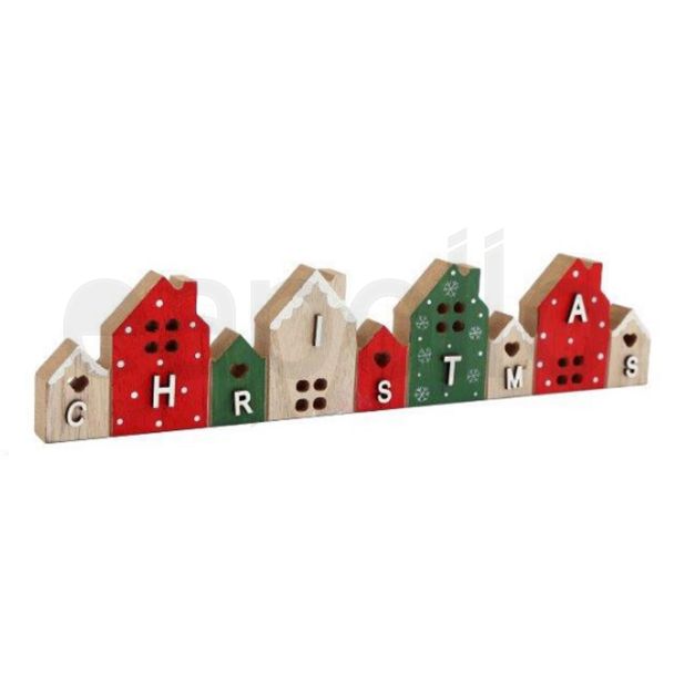 Wholesale Wooden Christmas House Standing Decoration - 29cm