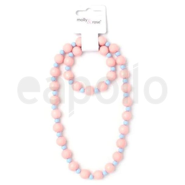 2pcs Girls' Beaded Necklace & Bracelet Set - Assorted 