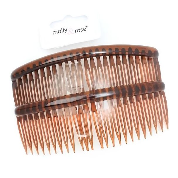 2pcs Tort French Side Hair Combs - 12cm