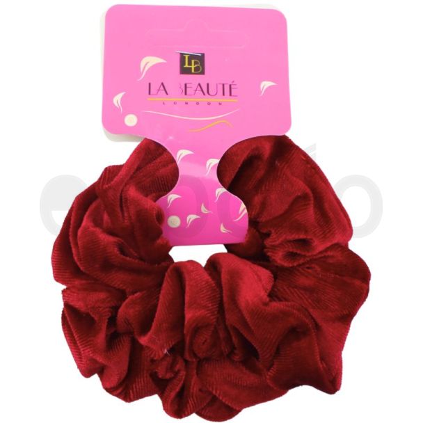 2pcs Velvet Hair Scrunchies Dark Red - 10cm