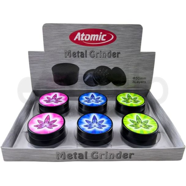 3-Part Atomic Leaf Design Herb Metal Handmuller - Assorted 