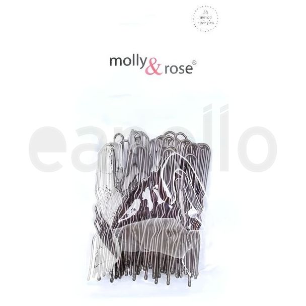 36pcs Brown Waved Hair Pins - 50mm