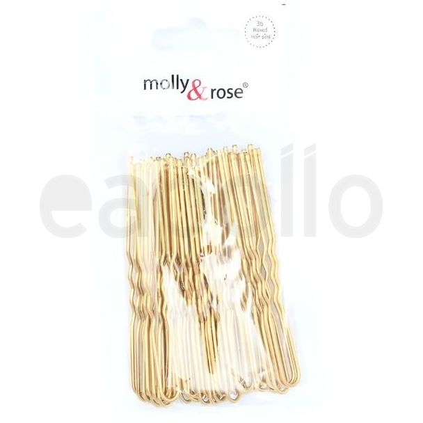 36pcs Gold Waved Hair Pins for Blonde Hair - 50mm