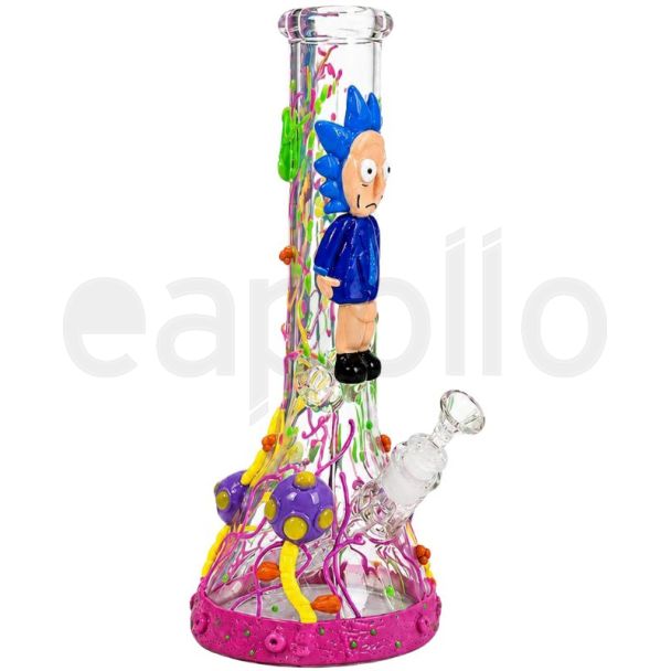 3D R & M Design Glass Waterpipe - Assorted (13inch)