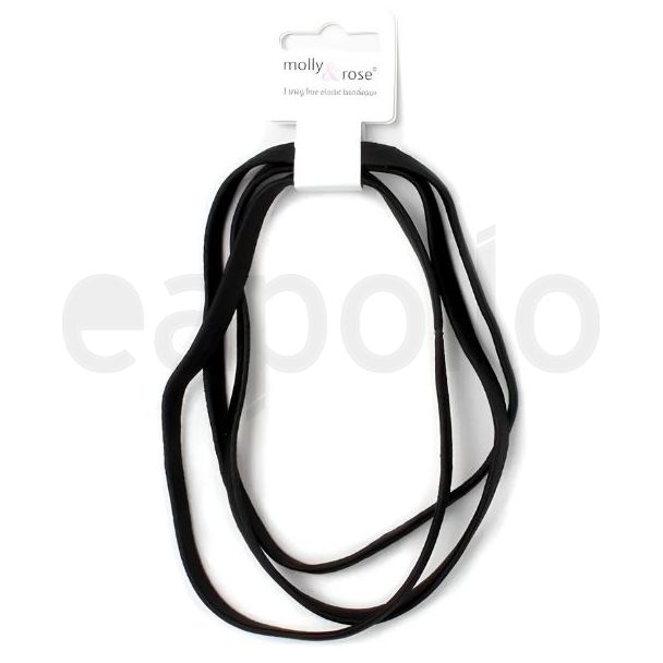 3pcs Black Long Stretch Hair Elastic Headband - 1cm