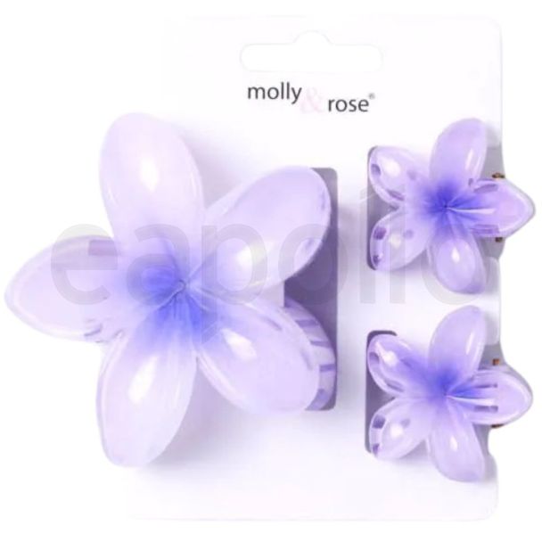 3pcs Hibiscus Flower Hair Clamps - Assorted