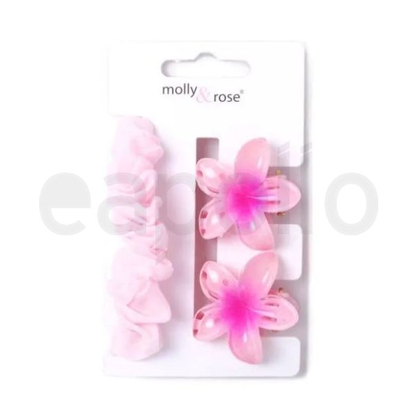 3pcs Small Scrunchie & Hibiscus Mini Clamp Set – Assorted