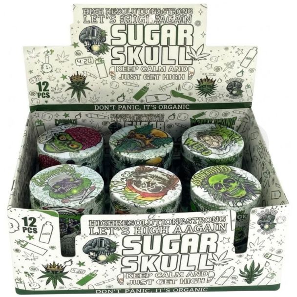 4-Part Sugar Skull Design Metal Handmuller - Assorted (5 x3.5cm)