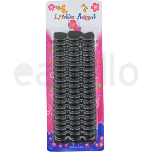 45pcs Spiral Ponytail Hair Elastics - Black - 2cm x 5mm