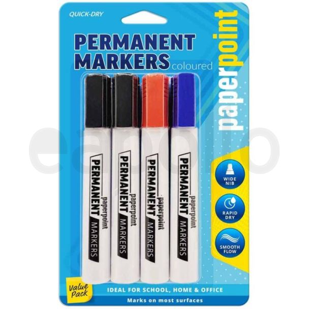 4pcs Paper Point Permanent Markers - Assorted Colours