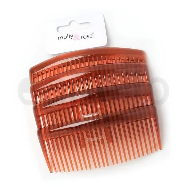 4pcs Tort French Side Hair Combs - 9cm