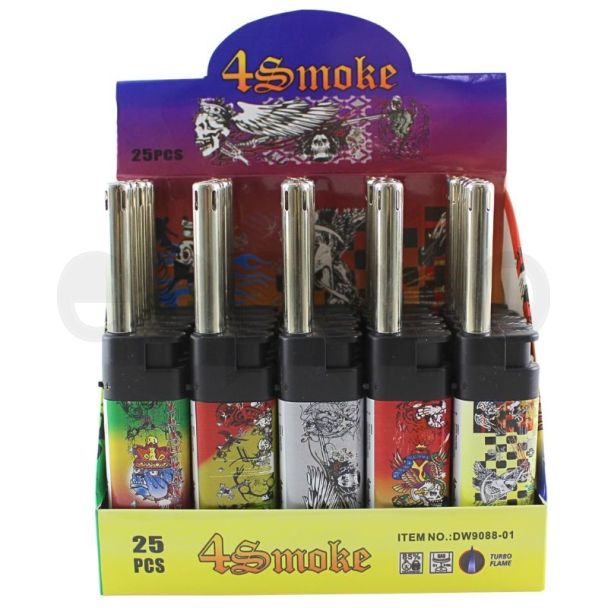 4SMK Refillable Utility Lighters - Skull Design