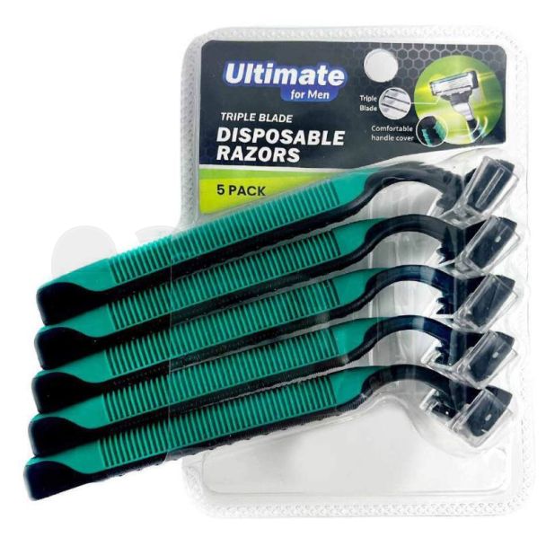 5pcs Ultimate for Men Triple Blade Disposable Razors