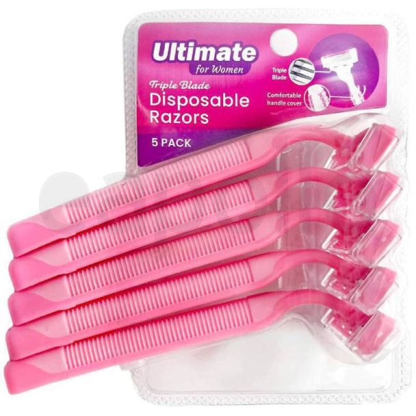 5pcs Ultimate For Women Triple Blade Disposable Razors