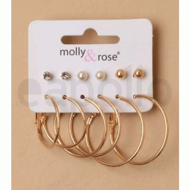 Wholesale 6 Pairs of Gilt Assorted Earrings