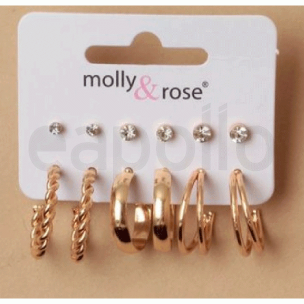 Wholesale 6 Pairs of Gilt Assorted Earrings