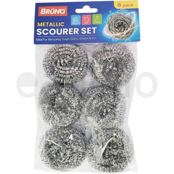 6pcs Bruno Metallic Scourer Set - Medium (5.5cm)
