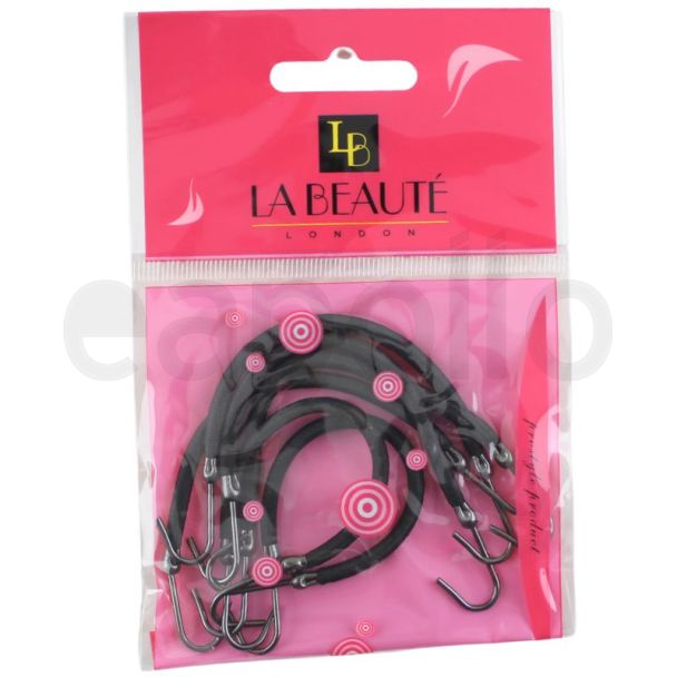 6pcs Elastic Bands with Hooks - 4mm x 5cm