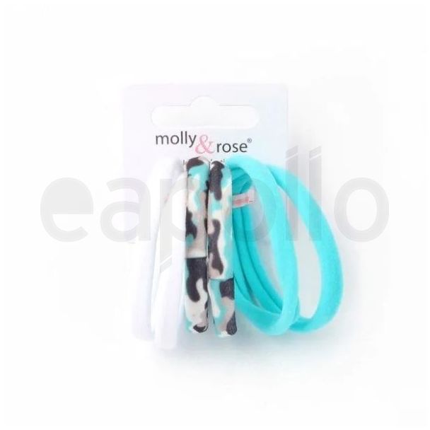 6pcs Jersey Hair Elastics - Assorted - 7mm x 5cm