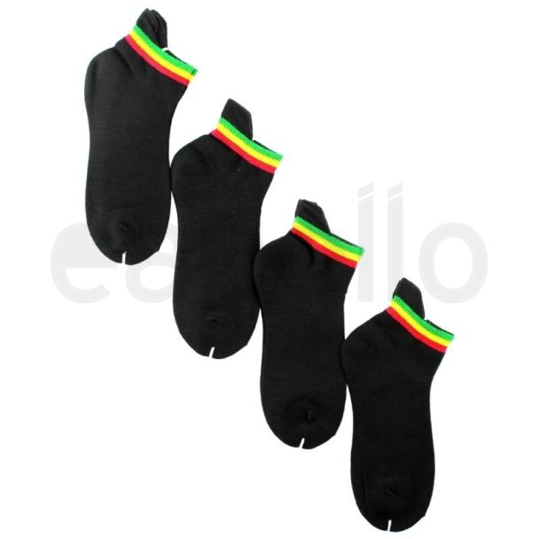 Rasta Stripes Black Trainer Socks