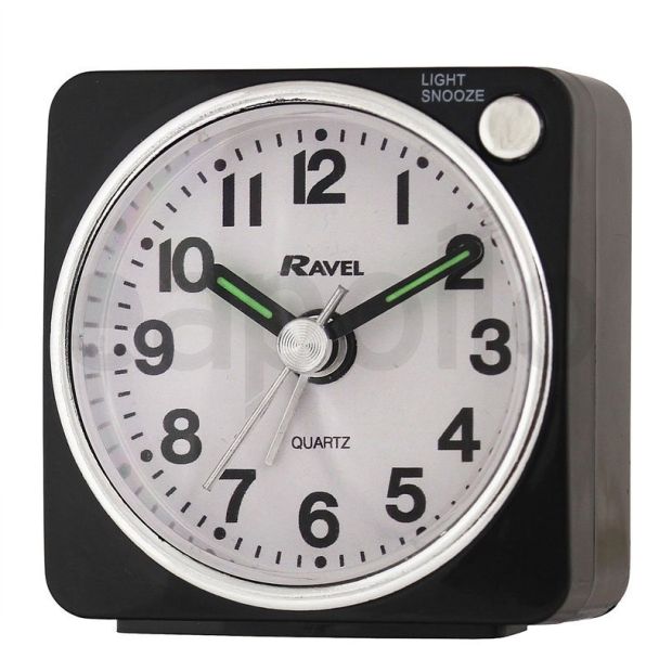 Wholesale Ravel Quartz Mini Alarm Clock - Black