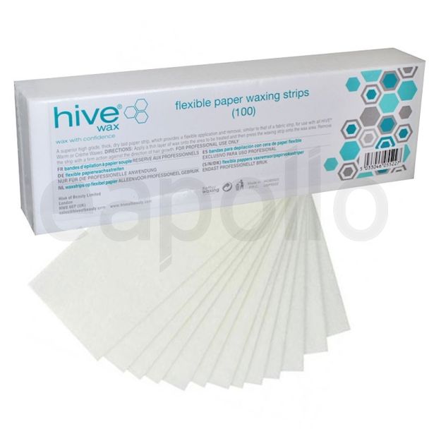 Hive of Beauty - Flexible Paper Waxing Strips (23cm x 7.5cm)