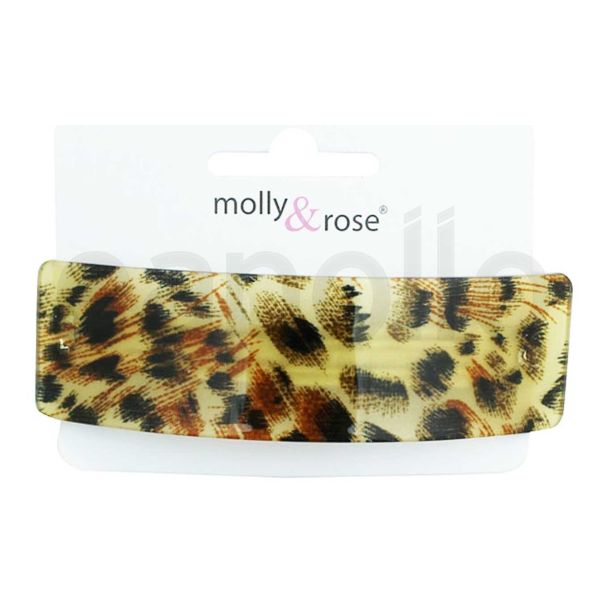 Acrylic Leopard Print Barrette Clip -  9cm