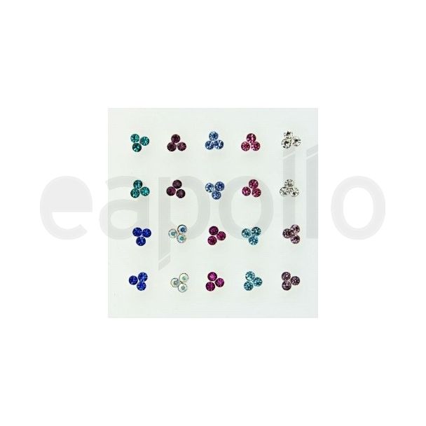 Sterling Silver 3 Cups Nose Wires- Asst Colours 3mm