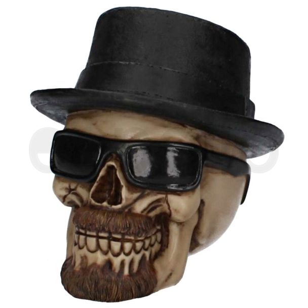 Wholesale Fedora Hat Skull - 14cm
