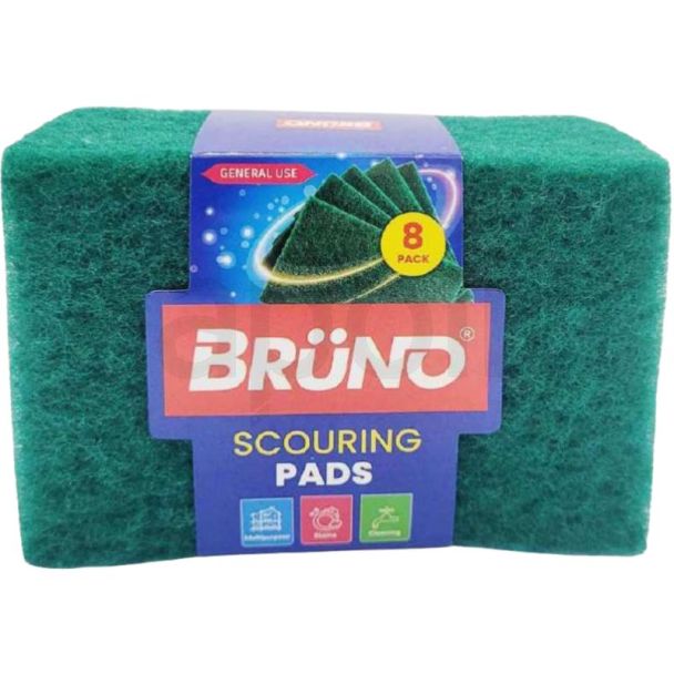 8pcs Bruno Multipurpose Scouring Pads – Cleaning & Scrubbing
