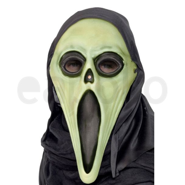 Glow In The Dark Screamer Mask With Hood 