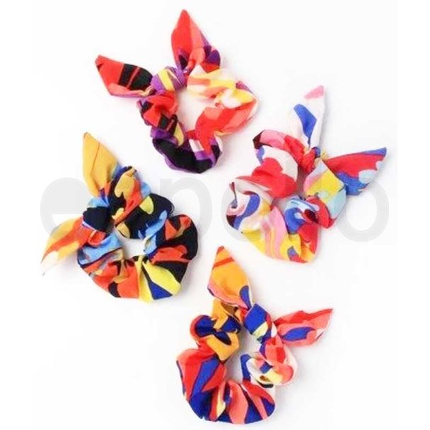 Psychodelic Fabric Scrunchie With Tails-Assorted Designs