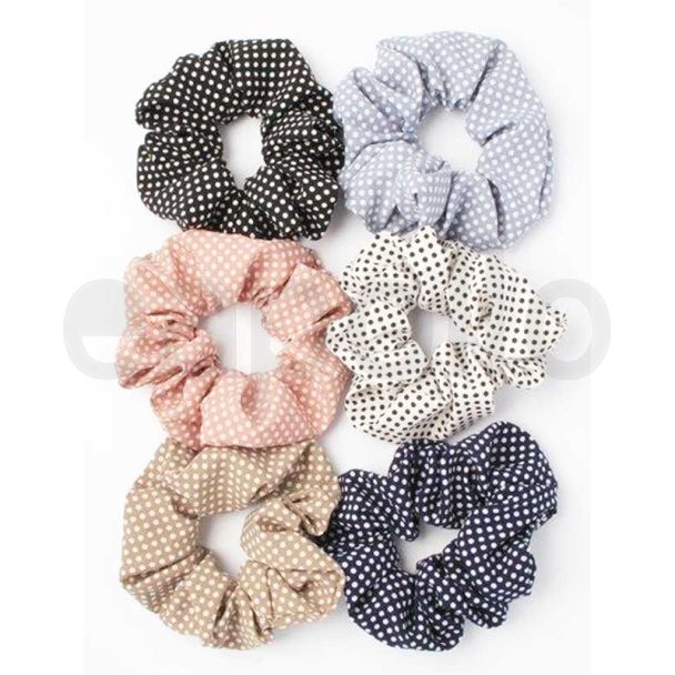 Wholesale Large size Polka dot fabric scrunchie-Assorted Colours