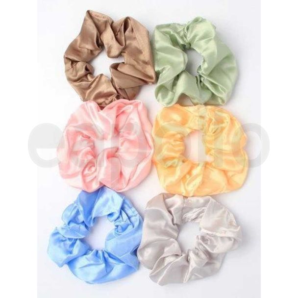 Molly & Rose Large Satin Fabric Scrunchie- Assorted colours