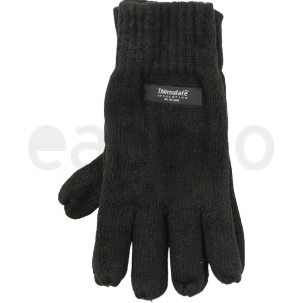Ladies Thinsulate Knitted Gloves - Black