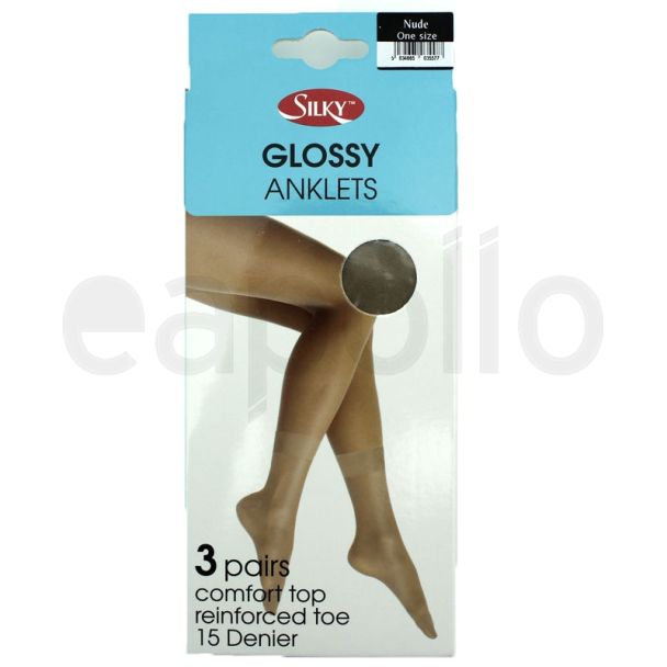 Wholesale Silky's 15 Denier Glossy Anklets - Nude (One Size)