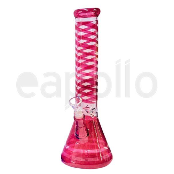 Spiral Design Glass Ice Waterpipe (36cm) - Assorted Colours
