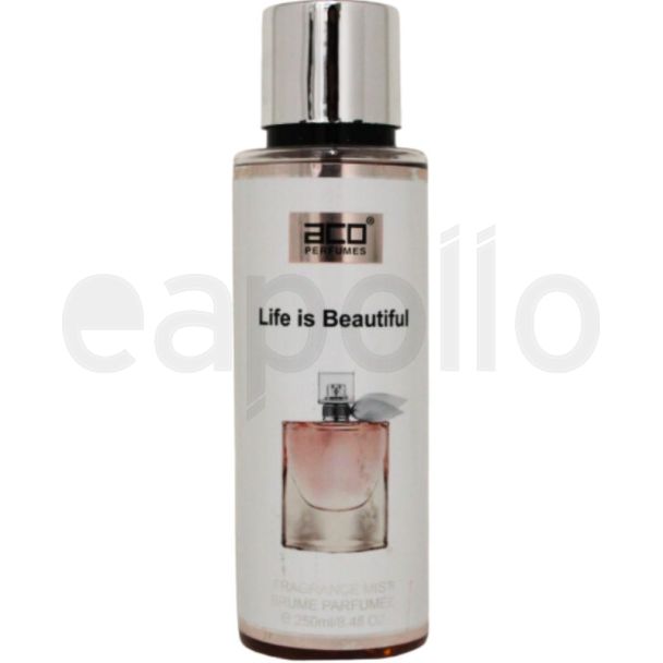 Aco Perfumes Ladies Fragrance Mist - Life is Beautiful (250ml)