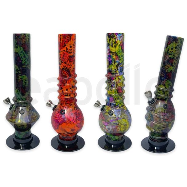 Acrylic Waterpipe - Assorted Colours & Designs (10.5 Inch)