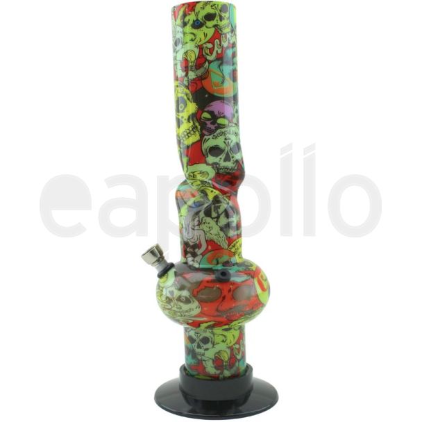 Acrylic Waterpipe – Graffiti Style Design (12 Inches) - Assorted