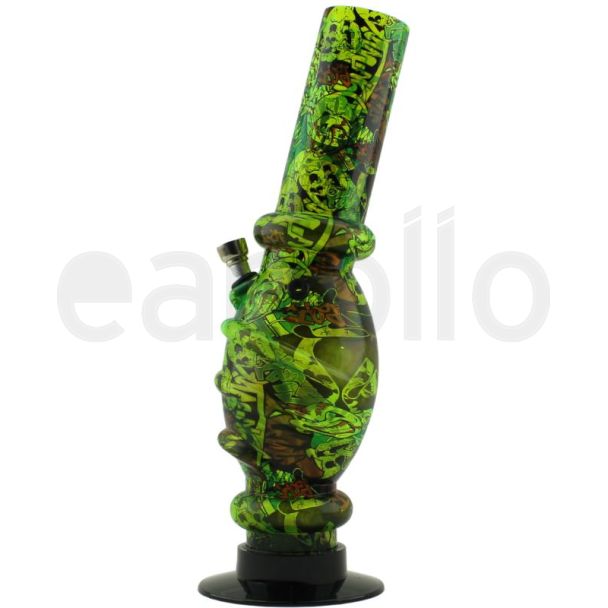 Acrylic Waterpipe Leaf Printed - Assorted Designs (12.5 Inch)