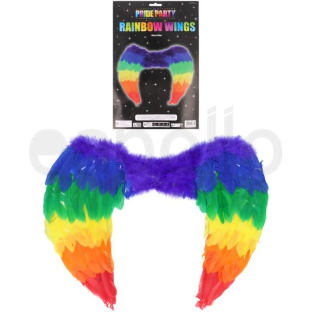 Adult Pride Rainbow Feather Wings Costume Accessory