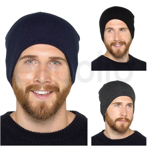Adults Plain Beanie Hats - Assorted Colours 